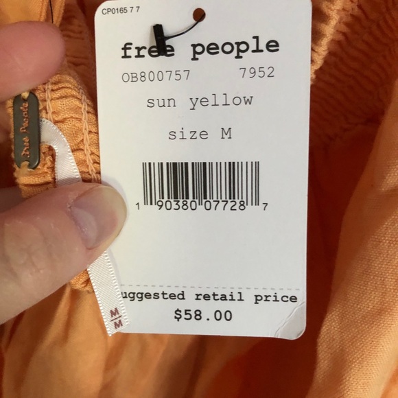 Free People linen sun yellow Erin dress with tie back - Picture 7 of 7